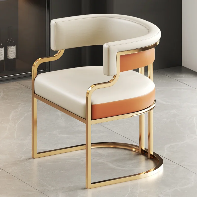 Beige Designer Dining Chairs with Gold Legs for Luxury Indoor Spaces