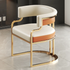 Beige Designer Dining Chairs with Gold Legs for Luxury Indoor Spaces