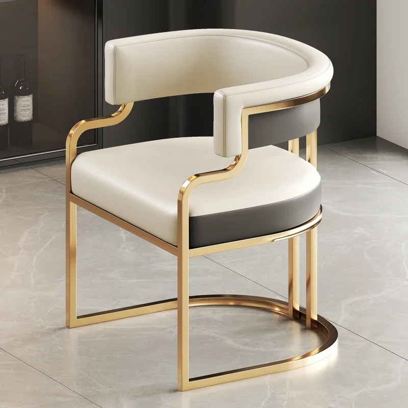 Beige Designer Dining Chairs with Gold Legs for Luxury Indoor Spaces