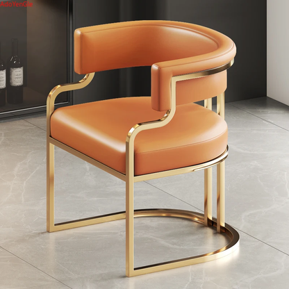 Beige Designer Dining Chairs with Gold Legs for Luxury Indoor Spaces