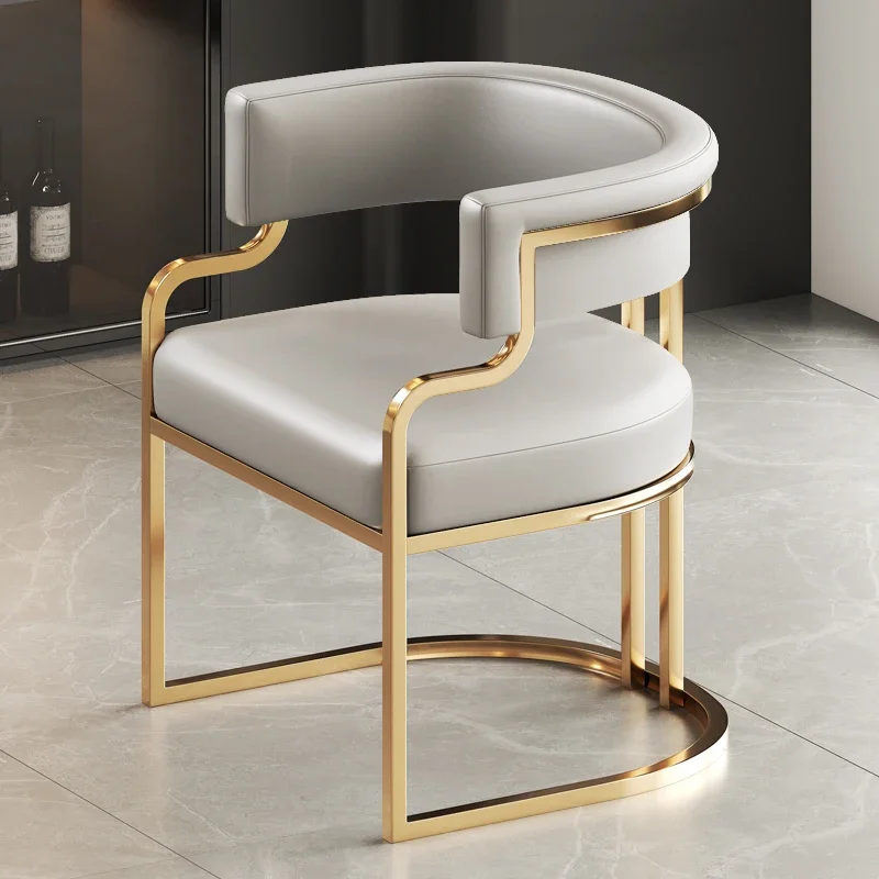 Beige Designer Dining Chairs with Gold Legs for Luxury Indoor Spaces