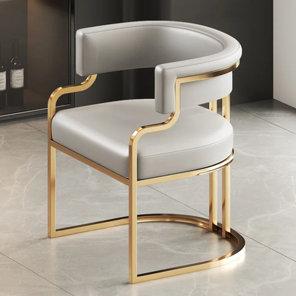 Beige Designer Dining Chairs with Gold Legs for Luxury Indoor Spaces