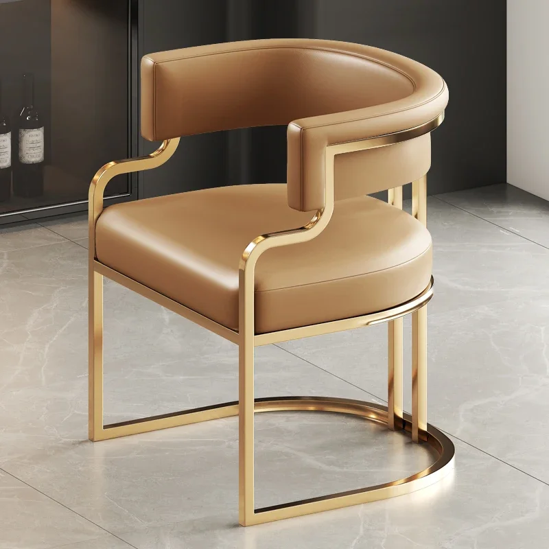 Beige Designer Dining Chairs with Gold Legs for Luxury Indoor Spaces