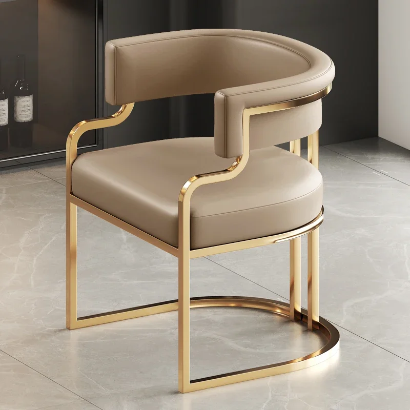 Beige Designer Dining Chairs with Gold Legs for Luxury Indoor Spaces