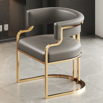 Beige Designer Dining Chairs with Gold Legs for Luxury Indoor Spaces