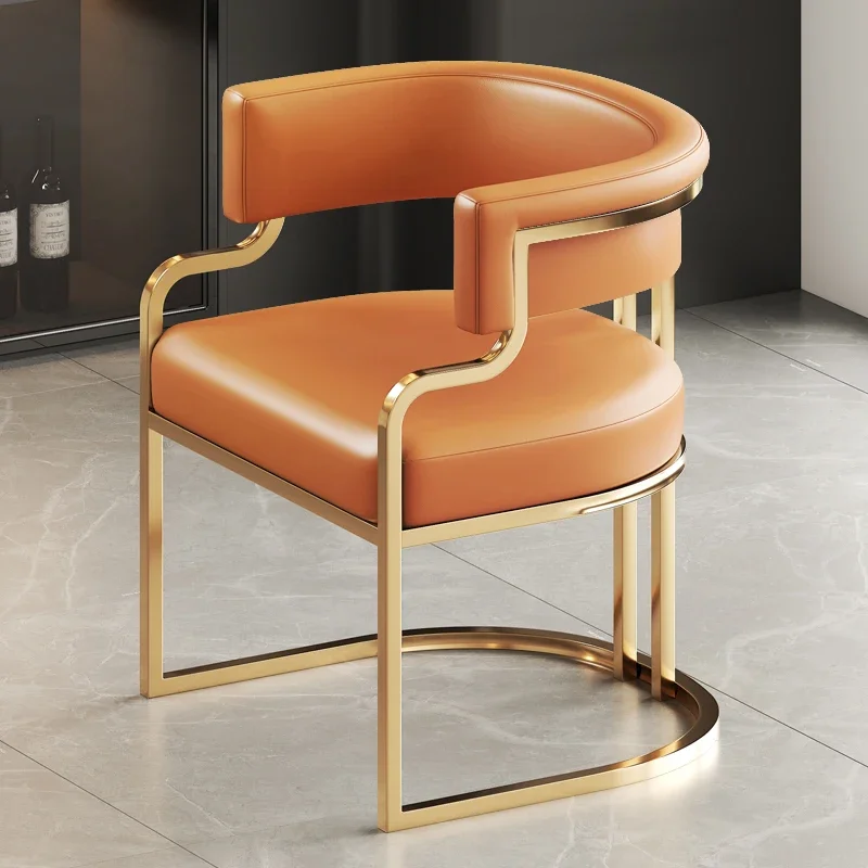 Beige Designer Dining Chairs with Gold Legs for Luxury Indoor Spaces