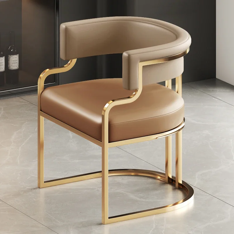 Beige Designer Dining Chairs with Gold Legs for Luxury Indoor Spaces