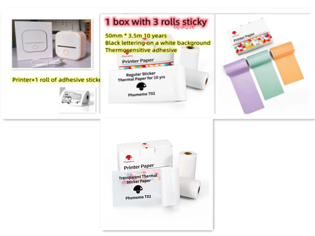 Portable Bluetooth Thermal Label and Photo Printer for Home and Education