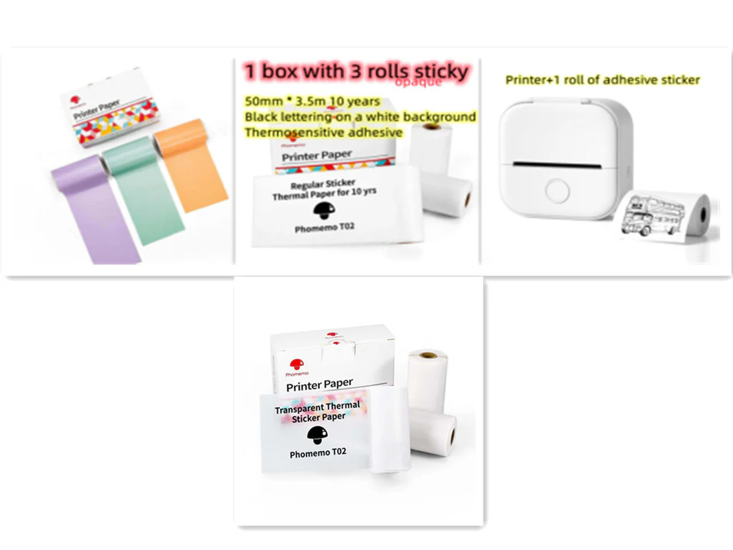 Portable Bluetooth Thermal Label and Photo Printer for Home and Education