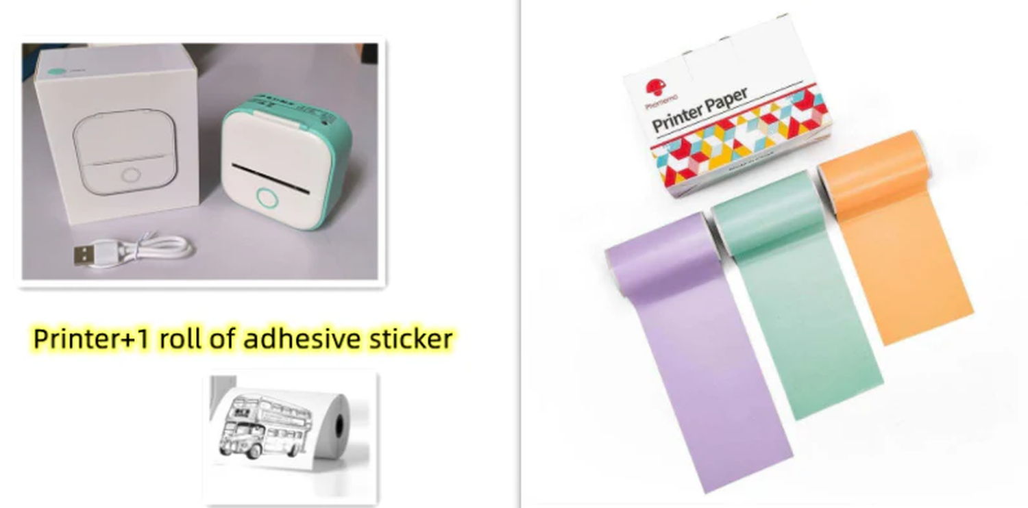 Portable Bluetooth Thermal Label and Photo Printer for Home and Education