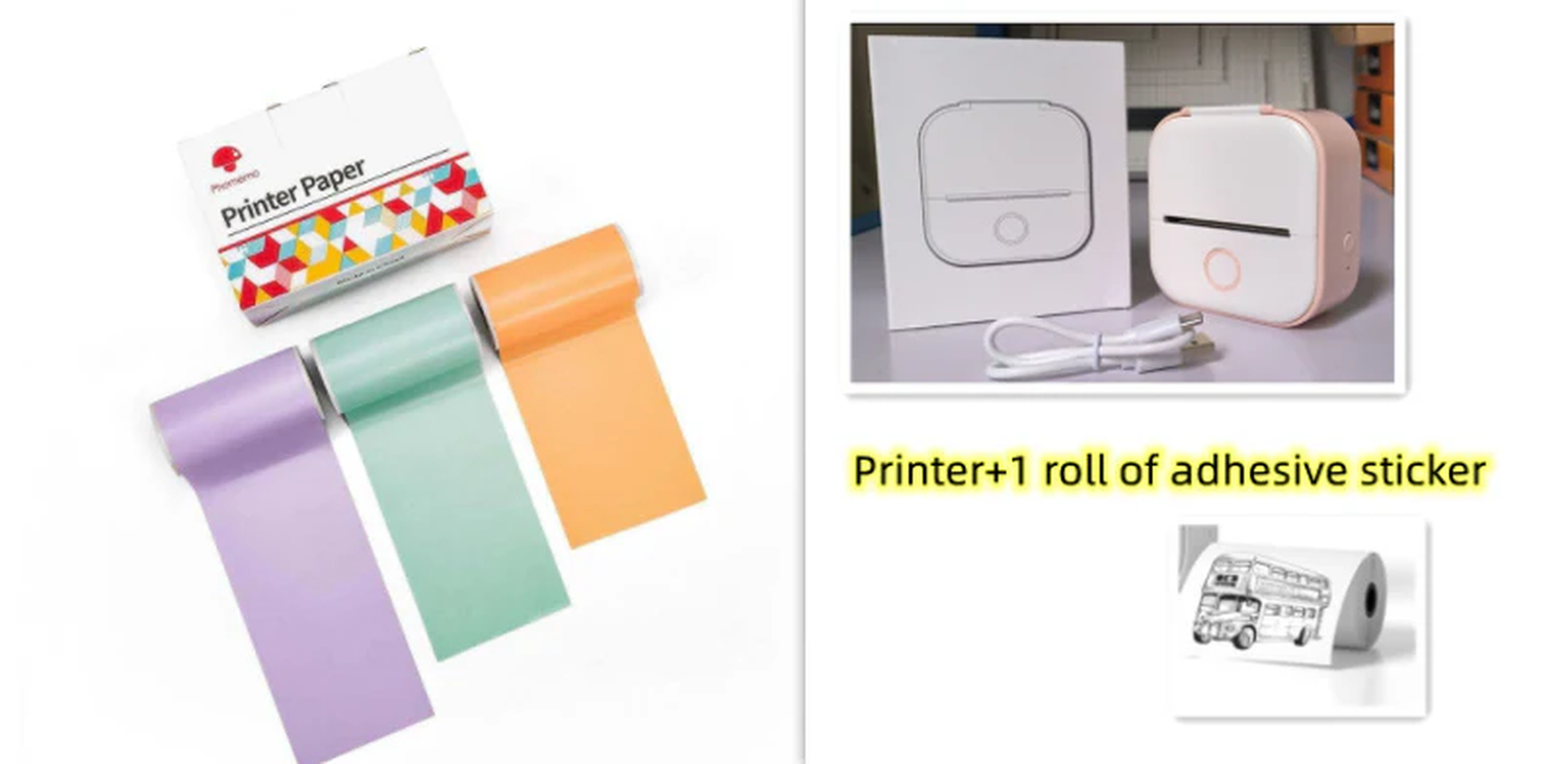 Portable Bluetooth Thermal Label and Photo Printer for Home and Education