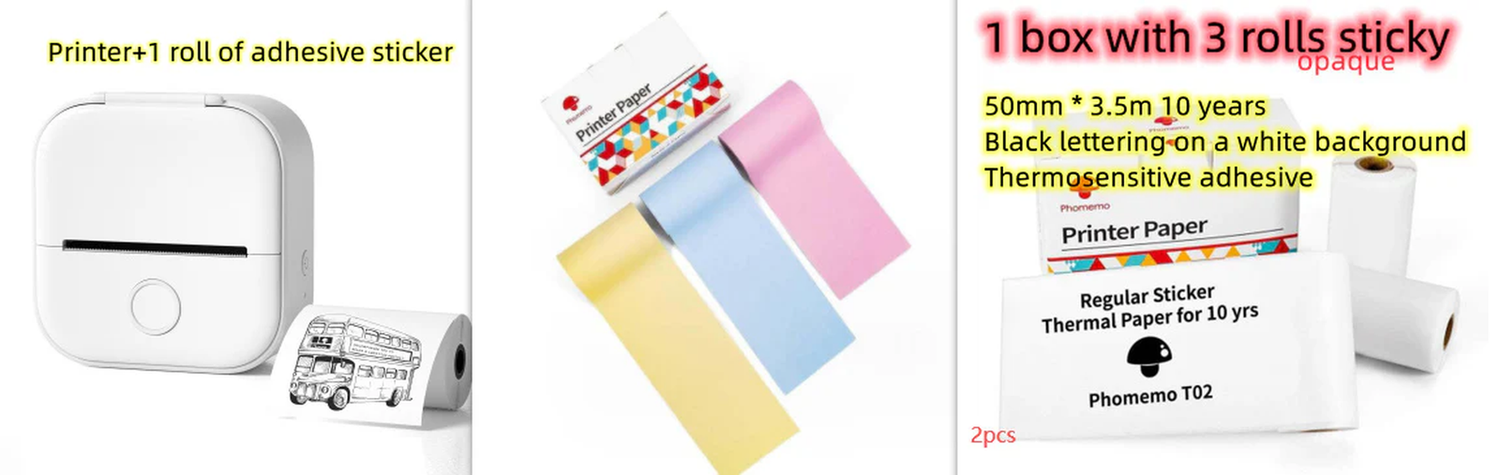 Portable Bluetooth Thermal Label and Photo Printer for Home and Education