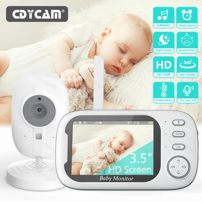 New 3.5 Inch Wireless Video Baby Monitor Night Vision Temperature Monitoring 2 W