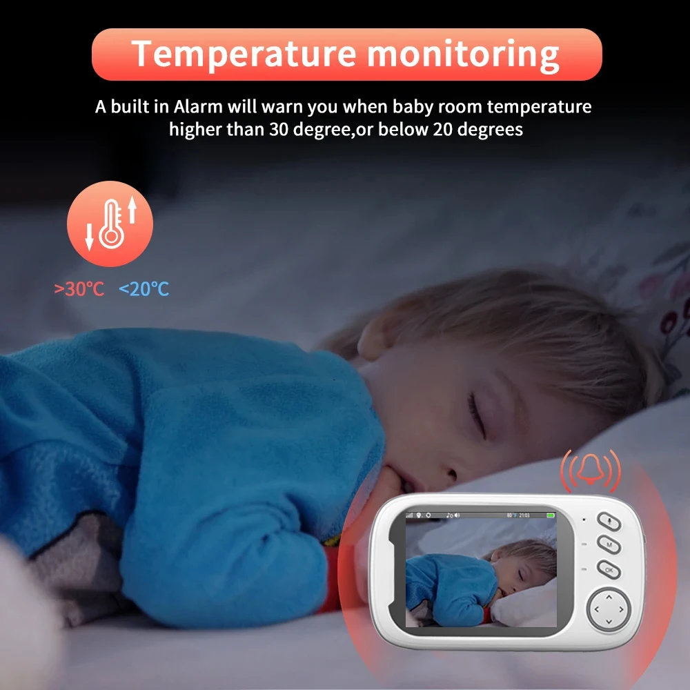 New 3.5 Inch Wireless Video Baby Monitor Night Vision Temperature Monitoring 2 W