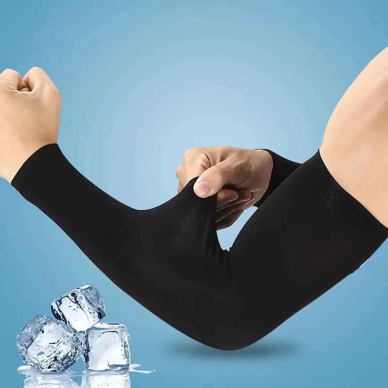 Ice Silk Sports Arm Sleeves Cycling Sun UV Protection Outdoor Travel Running Gym