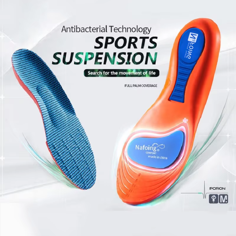 Orthopedic Sport Insoles for Men and Women - Breathable Shock Absorption Pads