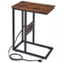 11 In. W. Brown C-Shaped End Side Couch Table Snack Style for Living Room, Sofa,