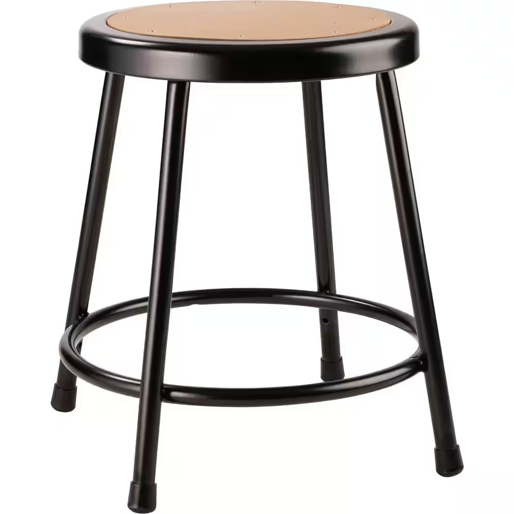 18 In. Black Heavy-Duty Steel Stool (2-Pack)