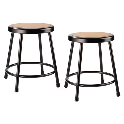 18 In. Black Heavy-Duty Steel Stool (2-Pack)