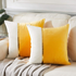 2 Packs Yellow Decorative Throw Pillow Covers 18X18 Inch for Living Room Couch B