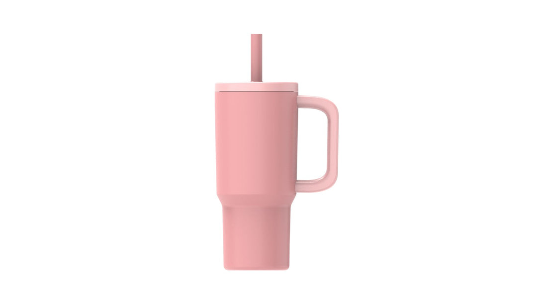 20 Oz Double Wall Stainless Steel Tumbler with Straw Lid, Pink