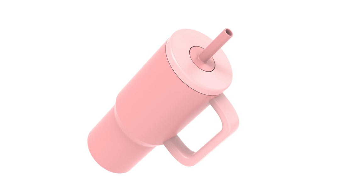 20 Oz Double Wall Stainless Steel Tumbler with Straw Lid, Pink