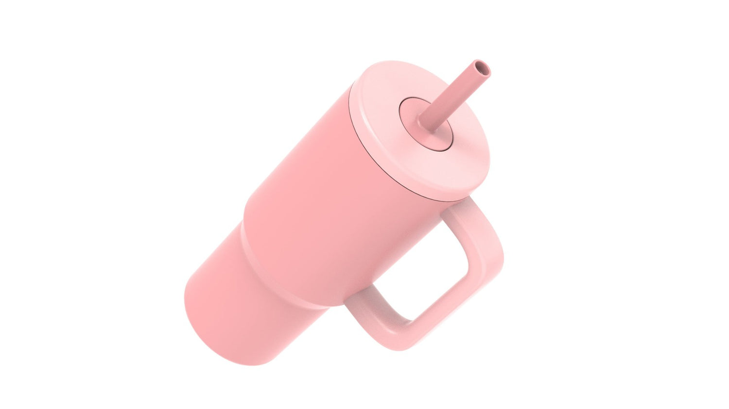 20 Oz Double Wall Stainless Steel Tumbler with Straw Lid, Pink