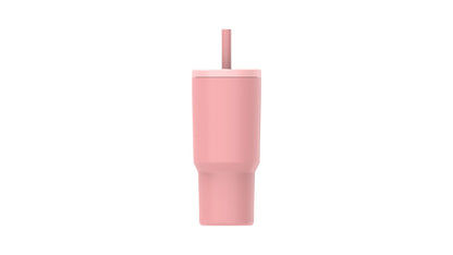 20 Oz Double Wall Stainless Steel Tumbler with Straw Lid, Pink