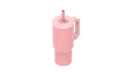 20 Oz Double Wall Stainless Steel Tumbler with Straw Lid, Pink