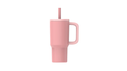 20 Oz Double Wall Stainless Steel Tumbler with Straw Lid, Pink