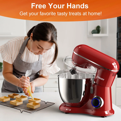 3-IN-1 Stand Mixer, 6.5 QT Tilt-Head 10-Speed Food Mixer, Kitchen Electric Mixer