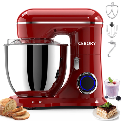3-IN-1 Stand Mixer, 6.5 QT Tilt-Head 10-Speed Food Mixer, Kitchen Electric Mixer