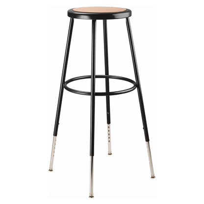 32 -39 In. Black Height Adjustable Heavy Duty Steel Frame Stool with Masonite Se