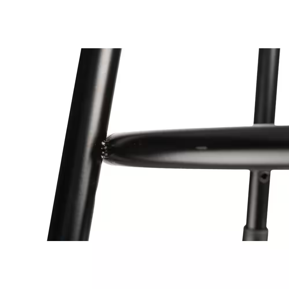 32 -39 In. Black Height Adjustable Heavy Duty Steel Frame Stool with Masonite Se