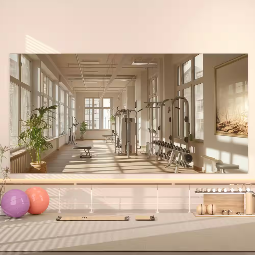 36 In. W X 72 In. H 1-Pieces Frameless Mirrors for Wall Large Gym Mirror Yoga Mi