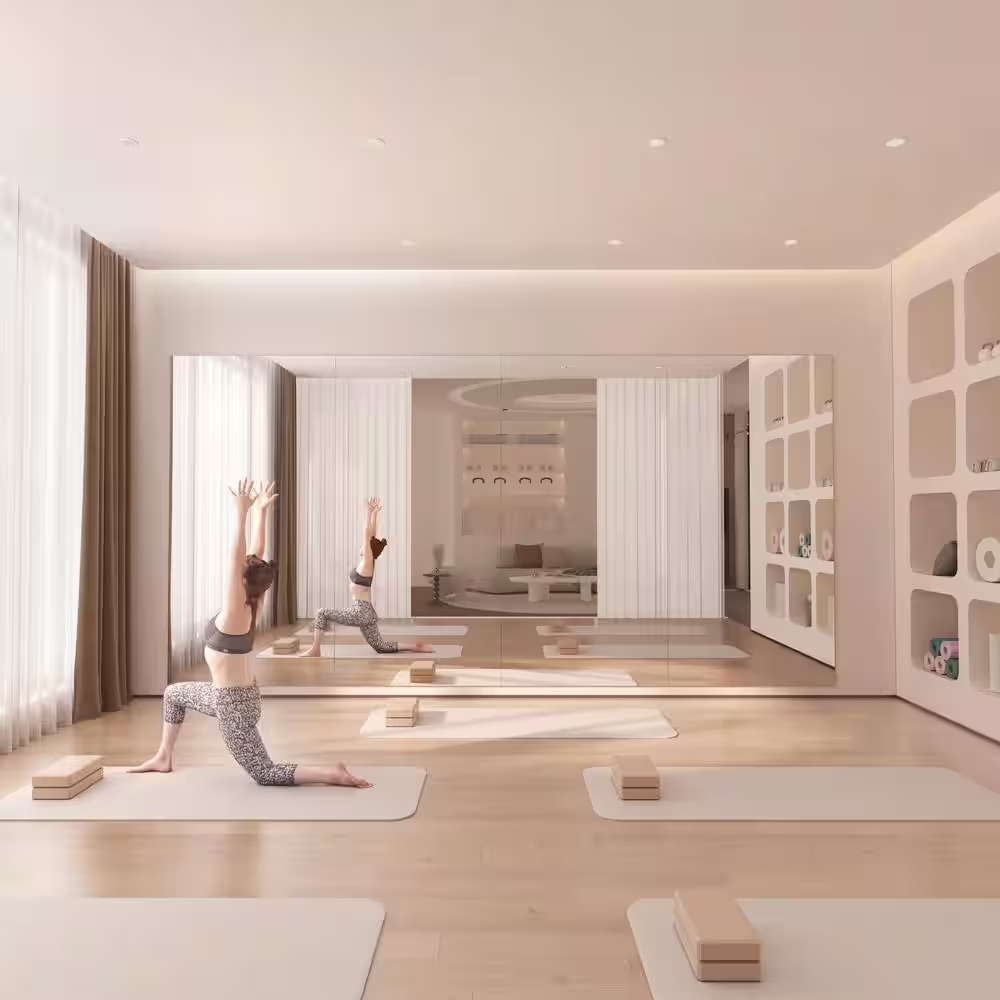36 In. W X 72 In. H 1-Pieces Frameless Mirrors for Wall Large Gym Mirror Yoga Mi