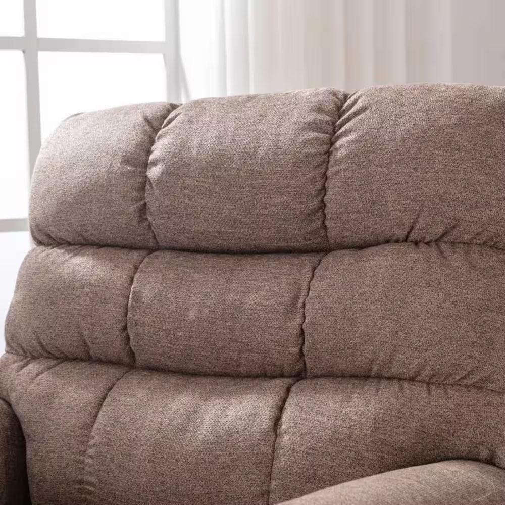38In.W Taupe Fabric Power Lift Recliner W/ 8-Point Vibration Heating Massage, Ro