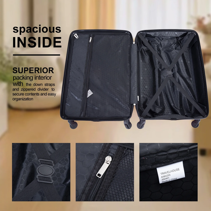 4 Piece Hardshell Luggage Set Hardside Lightweight Suitcase with TSA Lock Spinne