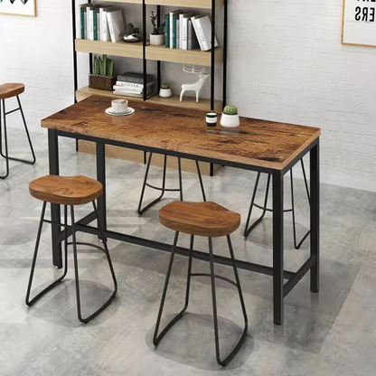 47.2 In. W X 23.6 In. D X 41.7 In. H Industrial Brown Pub Bar Table