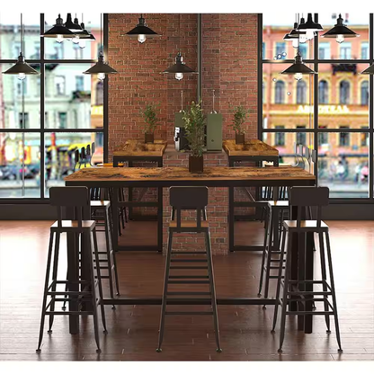 47.2 In. W X 23.6 In. D X 41.7 In. H Industrial Brown Pub Bar Table