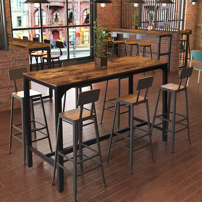 47.2 In. W X 23.6 In. D X 41.7 In. H Industrial Brown Pub Bar Table
