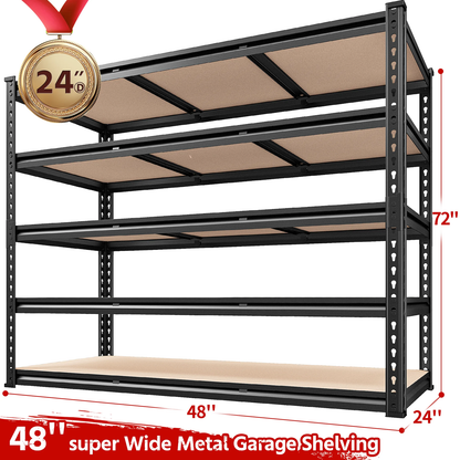 48&quot;W Heavy Duty Shelving 3000LBS Steel Shelving Adjustable Garage Storage Indust