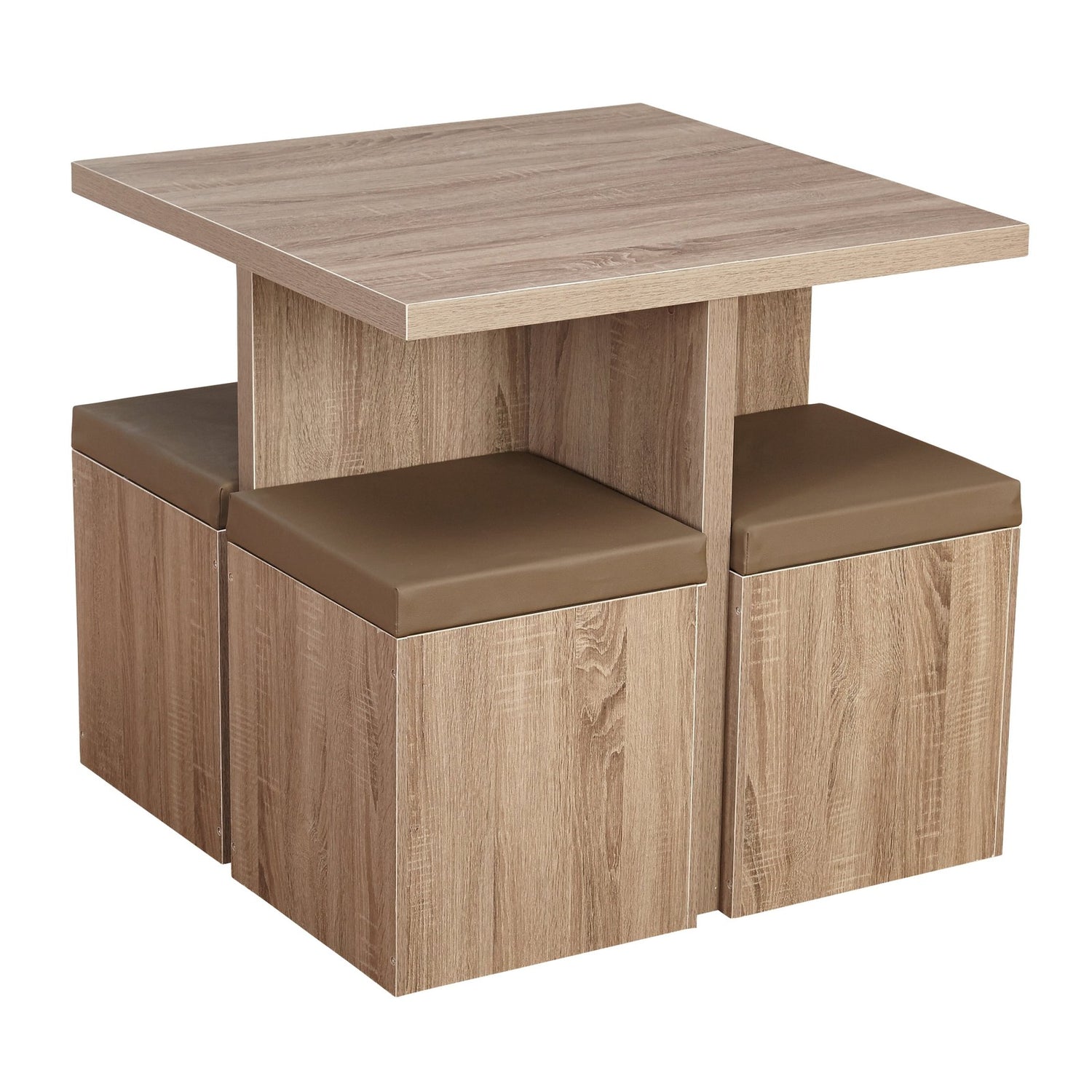 5-Piece Dexter Dining Room/Kitchen Set with Storage Ottoman, Multiple Colors