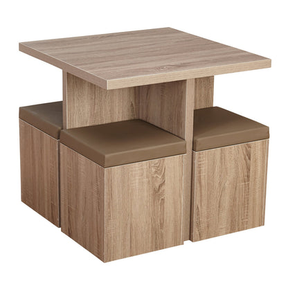 5-Piece Dexter Dining Room/Kitchen Set with Storage Ottoman, Multiple Colors