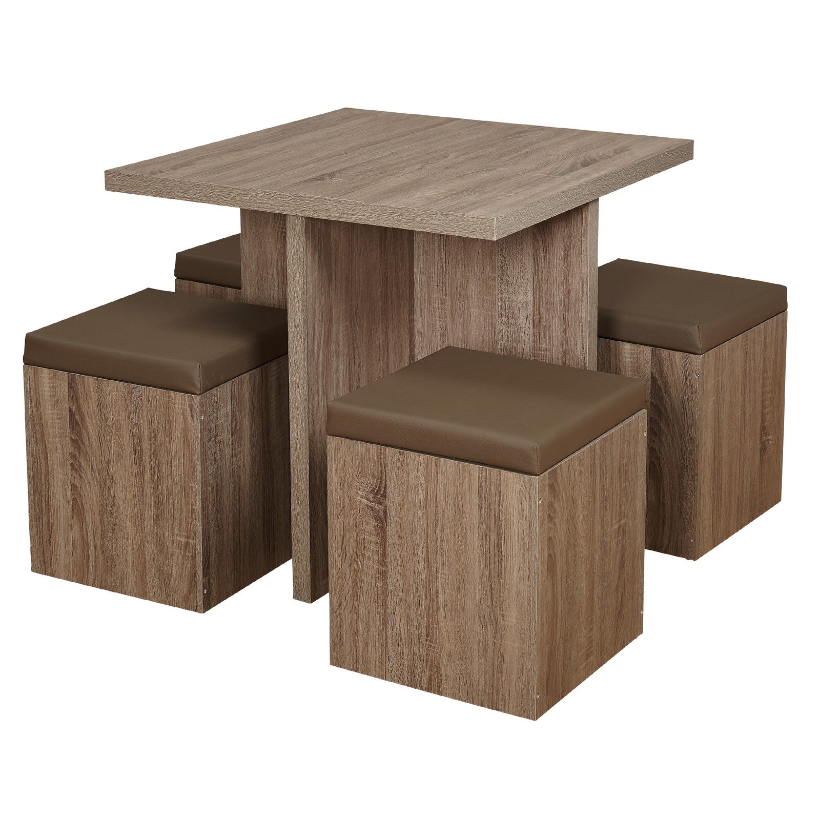 5-Piece Dexter Dining Room/Kitchen Set with Storage Ottoman, Multiple Colors