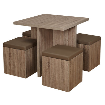 5-Piece Dexter Dining Room/Kitchen Set with Storage Ottoman, Multiple Colors