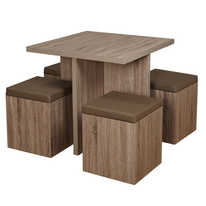 5-Piece Dexter Dining Room/Kitchen Set with Storage Ottoman, Multiple Colors