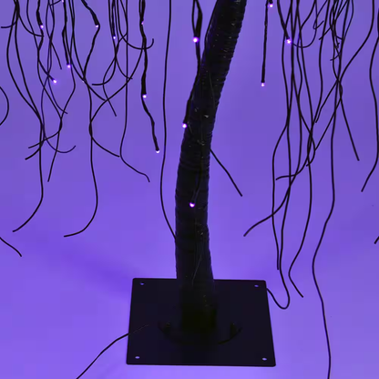 7 Ft. Purple Pre-Lit LED Halloween Tree Artificial Christmas Tree with Spiders a