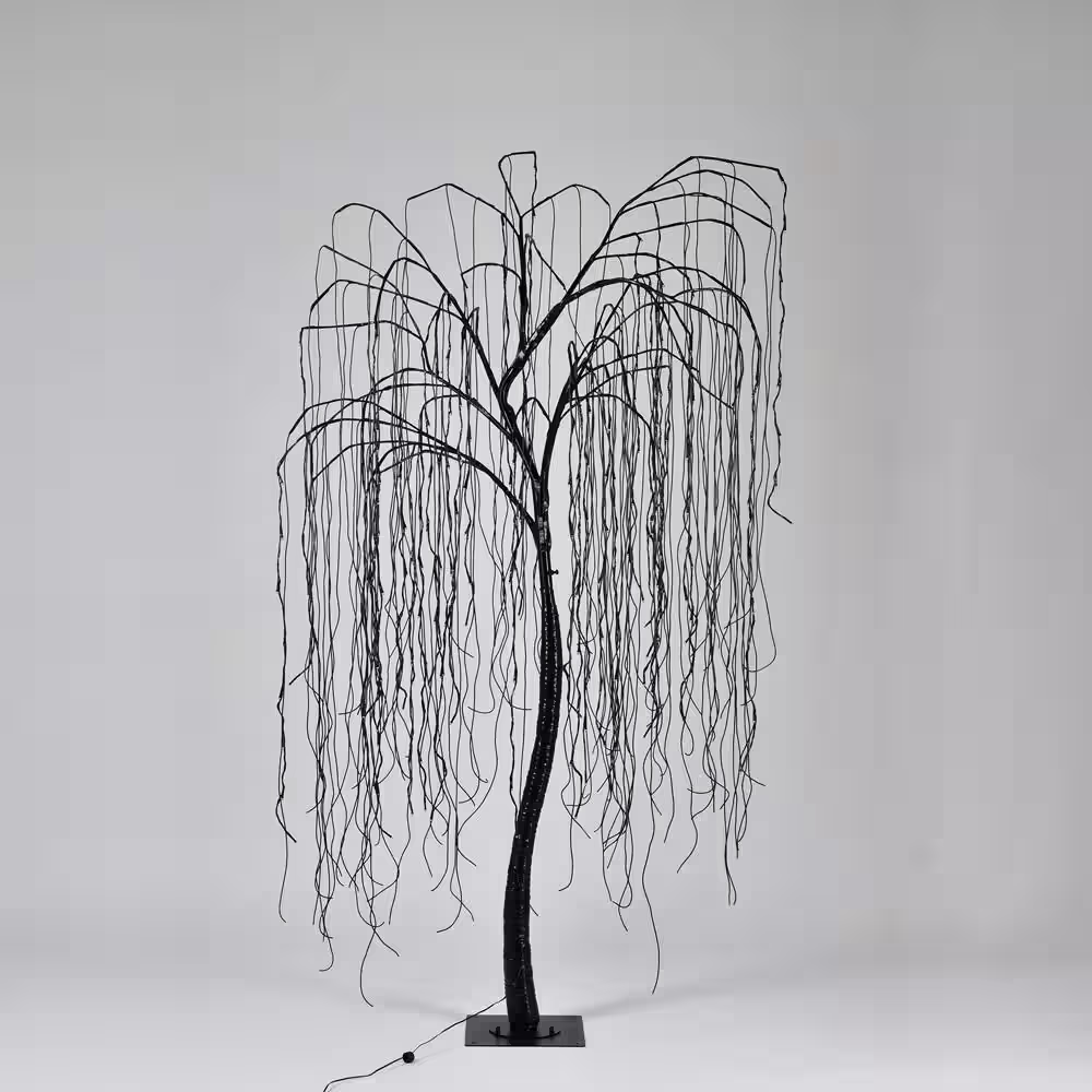 7 Ft. Purple Pre-Lit LED Halloween Tree Artificial Christmas Tree with Spiders a