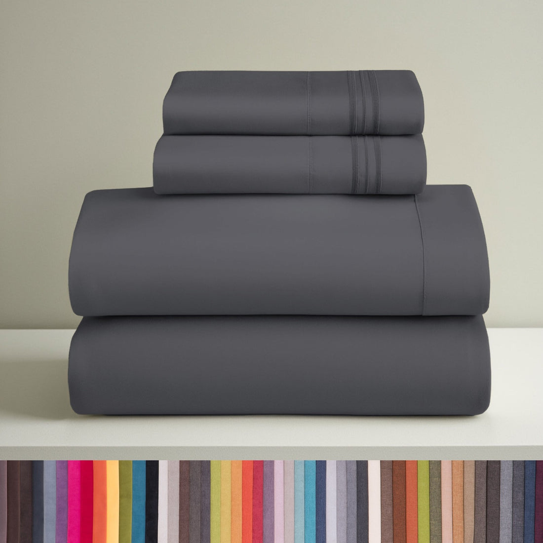 Bed Sheet Sets, 1800 Series Deep Pocket Bedding, Luxury Soft Microfiber, Gray Tw